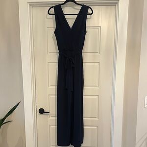 Monteau Navy Jumpsuit with Belt